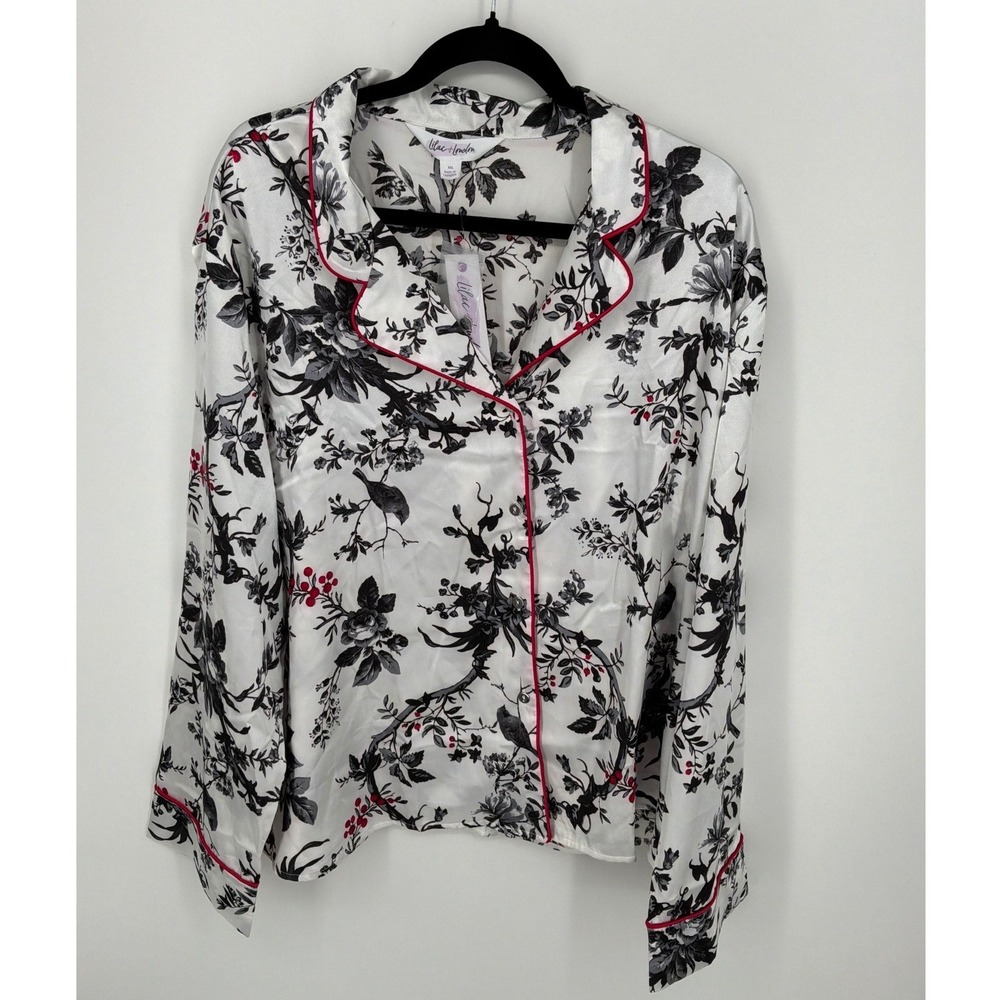 Lilac & London Satin Sleep Shirt Pajama Top XXL Floral NWT